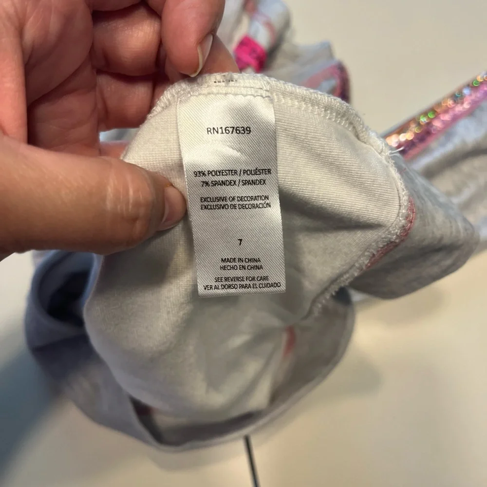 Betsey Johnson girls super soft size 7 gray rainbow sequin sweatshirt
